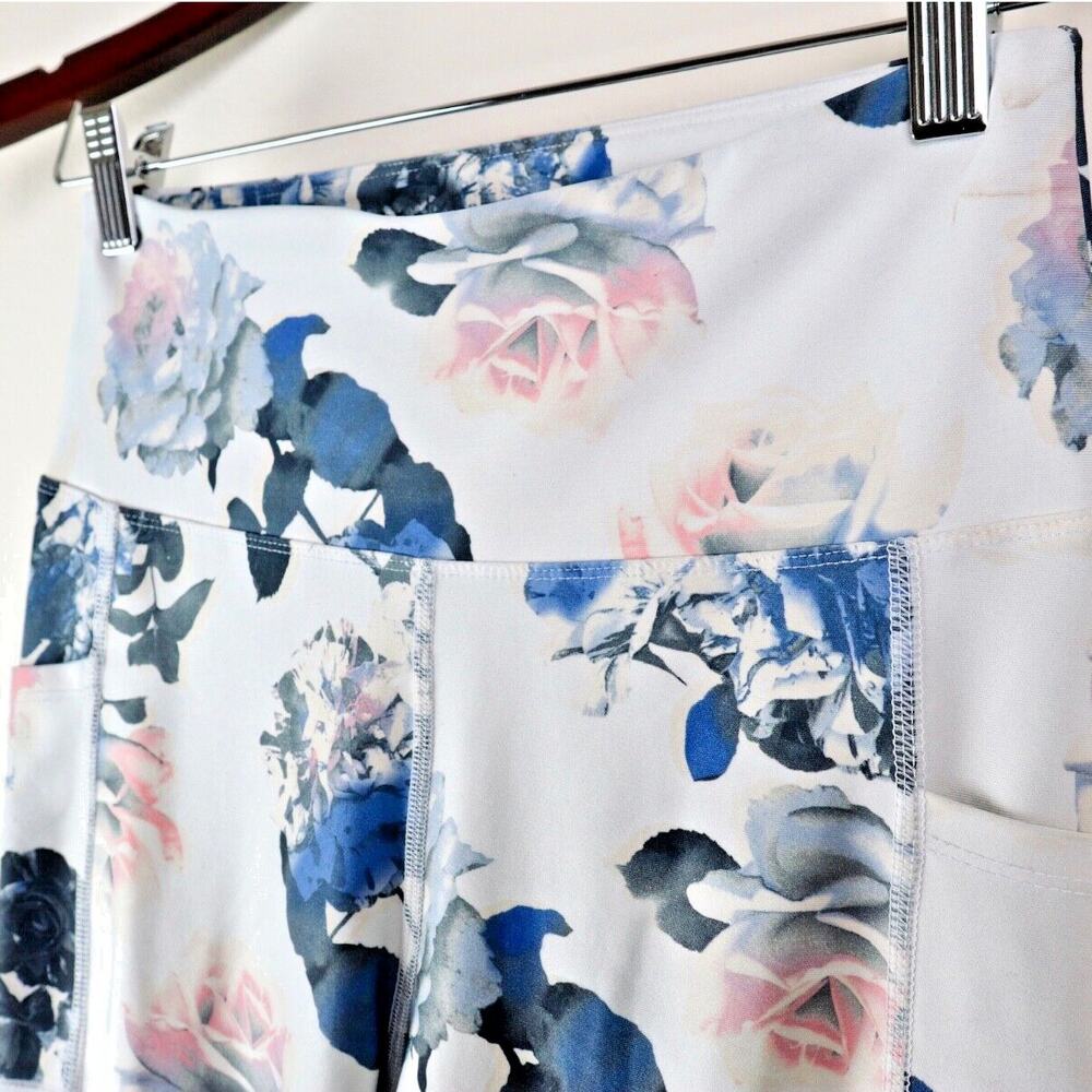 Marika Size M High Rise Leggings Pocket Blue Pink White MLL1145A - Picture 3 of 8